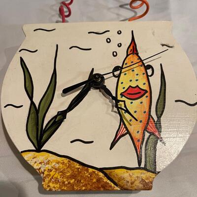 Whimsical Wood Fish Clock