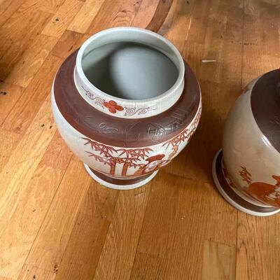 Two Japanese Ceramic  Lamp Bottoms