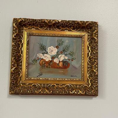 Two Pieces of Original Art in Gorgeous Vintage Frames