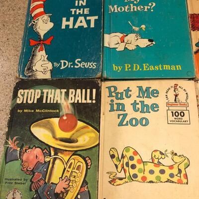 Eight (8) Vintage Original Dr. Seuss Books Includes 1957 The Cat in the Hat, Hop On Pop, Etc. LOT.  See Pics.