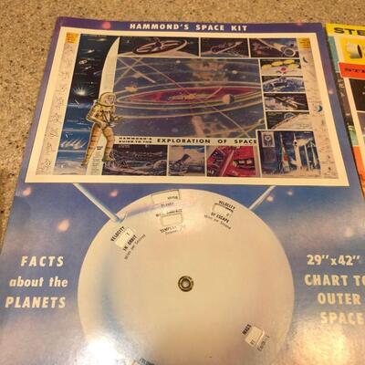 Vintage Science / Space Lot - Apollo - Astronomy - Hammond Steps to the Moon - Star Finder - Space Kit
