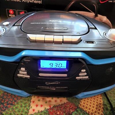 Portable Supersonic MP3 CD Cassette AM/FM Radio Combo