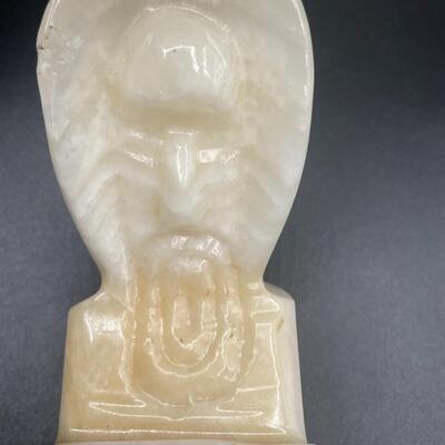 Carved Alabaster Monk - Book End