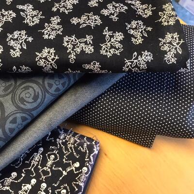 Flat of Material Black w/ Patterns