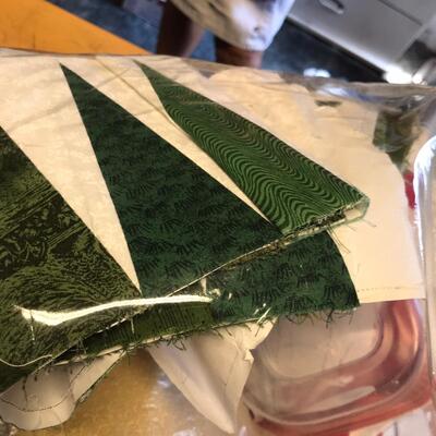 Quilt kit pattern, material, some blocks finished