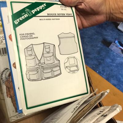 Box of vintage patterns