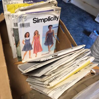 Box of vintage patterns
