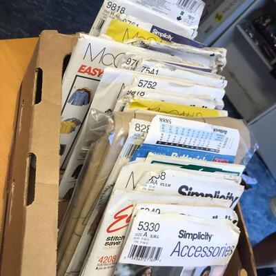 Box of vintage patterns