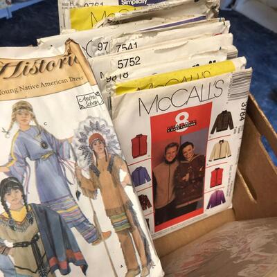 Box of vintage patterns