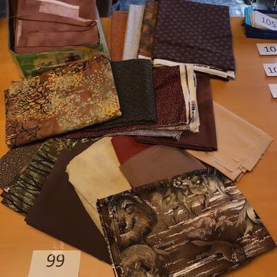 Flat of Brown prints yardage