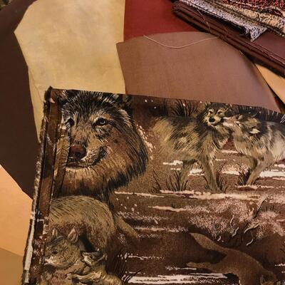 Flat of Brown prints yardage