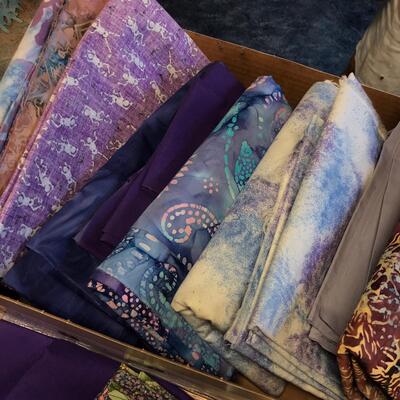 Flat of material, purples