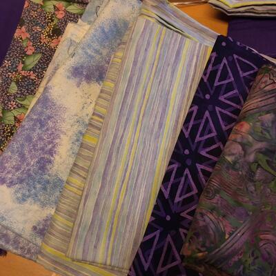 Flat of material, purples