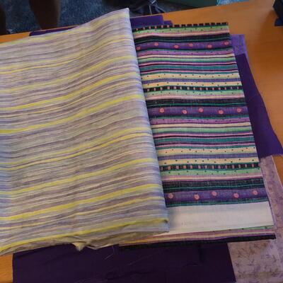 Flat of material, purples