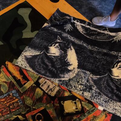 Flat of material yardage, mixed