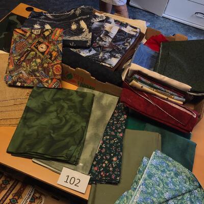 Flat of material yardage, mixed