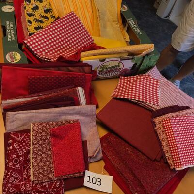 Box of material, Reds & Yellows