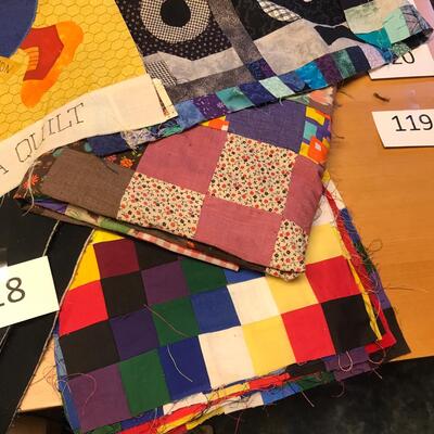 Box of mixed material, fat squares