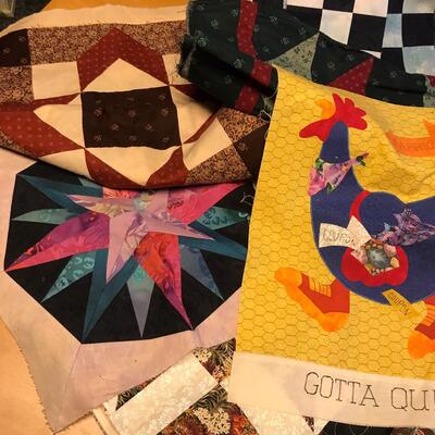 Box of mixed material, fat squares