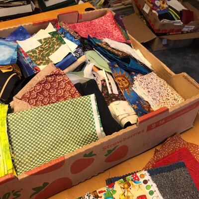 Flat of small pieces of material