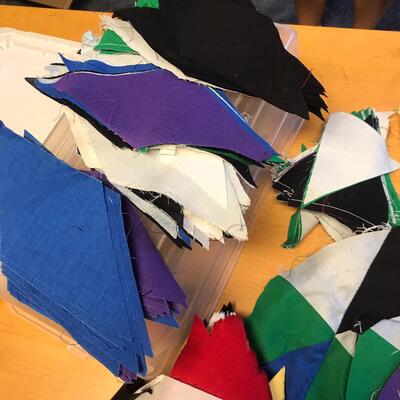 Diamond Quilt block kit, partially done