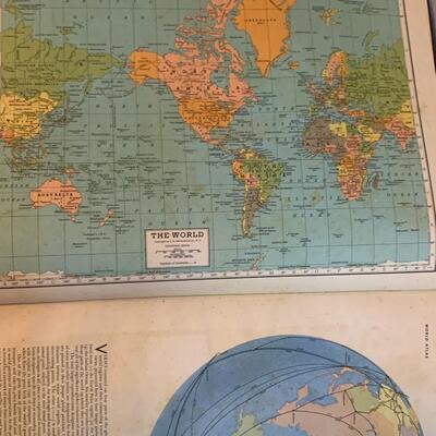 Vintage 1944-1945 World Atlas Encyclopedia Britannica 13â€ wide x 16.5â€ long approx