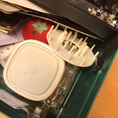 Tool Box of Quilting Supplies