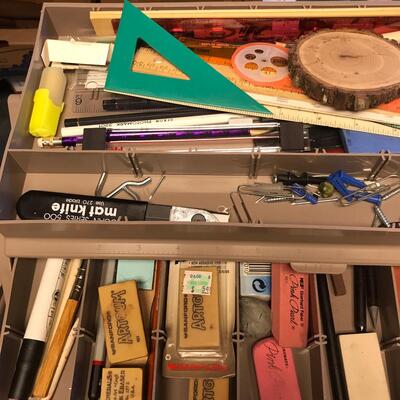 Large Crafting Tool box w/ drawing supplies