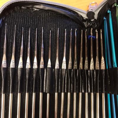 Folio full of Crochet needles hooks