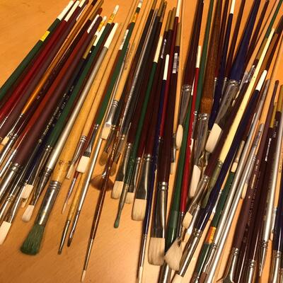 Oil Paint Brushes Large Lot