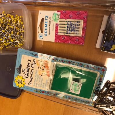 Tray of sewing notions
