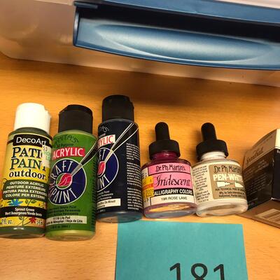 Tub of paints & dyes