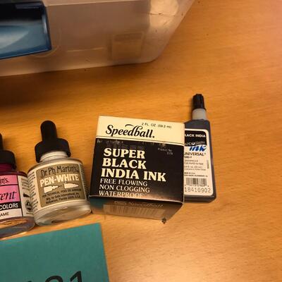 Tub of paints & dyes