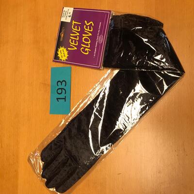 Long velvet Gloves, Black