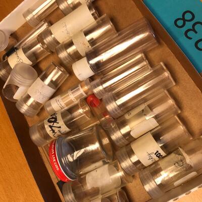 Flat of plastic viles