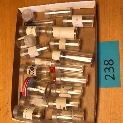 Flat of plastic viles