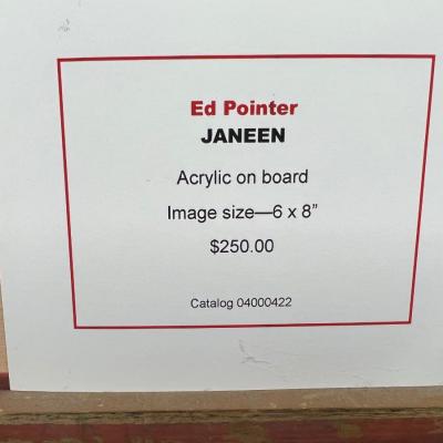 Ed Pointer "Janeen" Small, Colorful Portrait acrylic on board
