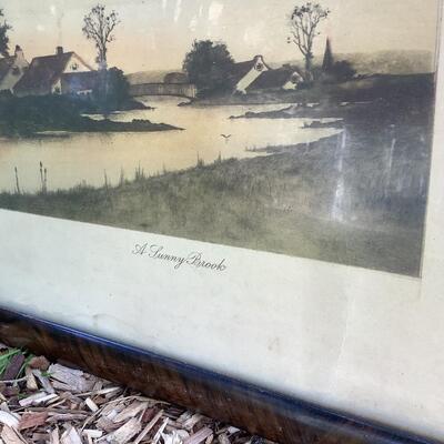 A Sunny Brook artwork with wood frame