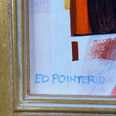 Ed Pointer "Pink Lady" Small, Colorful Portrait acrylic on board