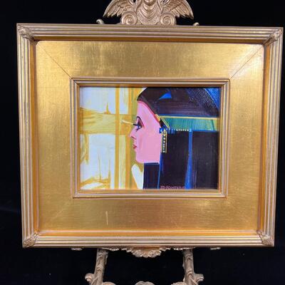 Ed Pointer "Bangle Beads" Small, Colorful Portrait acrylic on board