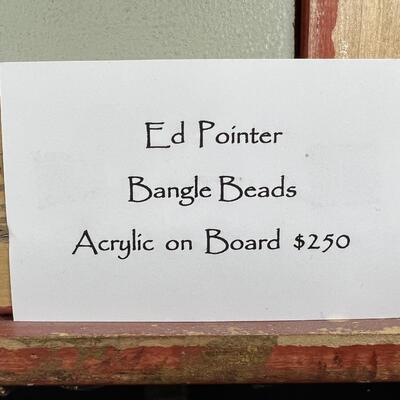 Ed Pointer "Bangle Beads" Small, Colorful Portrait acrylic on board