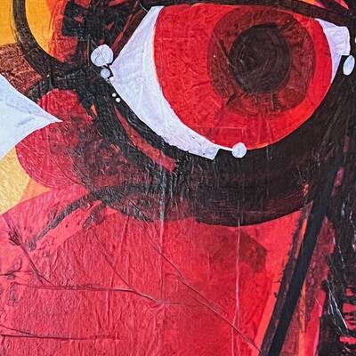 Ed Pointer Vintage MidCentury Expressionist Portrait on board
