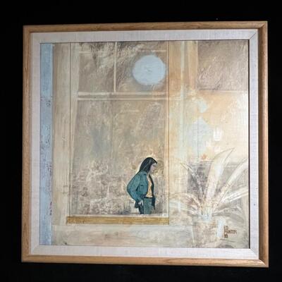 Early Ed Pointer "Through the Window"  thoughtful painting