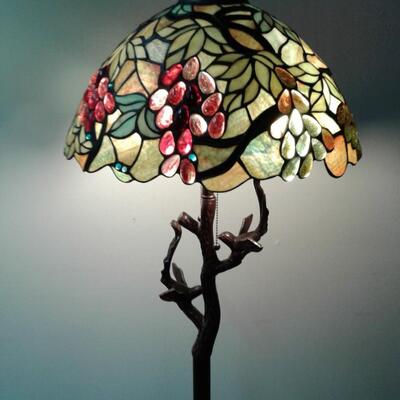 Grape Cluster Stained Glass Floor Lamp