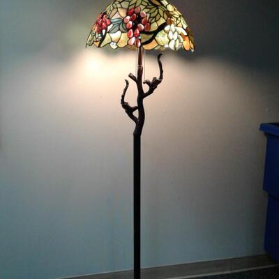 Grape Cluster Stained Glass Floor Lamp