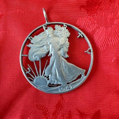 1941 Walking Liberty Half Dollar Pendant