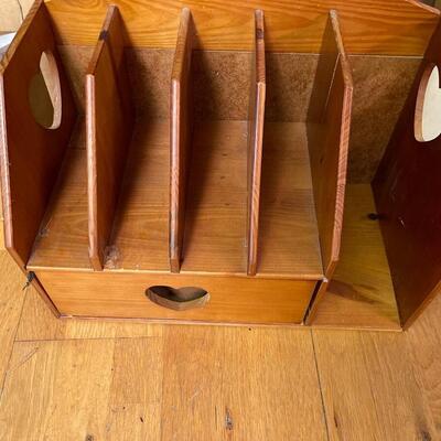 Vintage Large Wood Mail and Bill Organizer