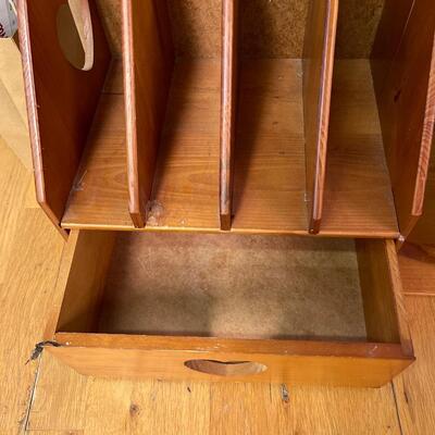 Vintage Large Wood Mail and Bill Organizer