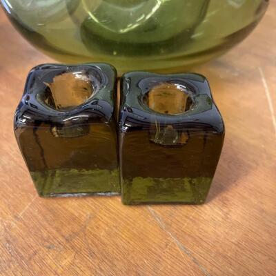 Vintage Green Glass Lot
