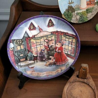 Assorted Lot of Collectables Plates Clock Lighthouses